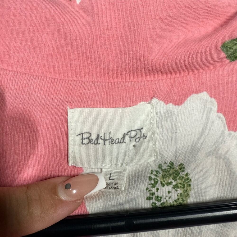 BedHead PJs Pink Magnolias Long Sleeve Classic Stretch Jersey PJ Top Sz Large - Picture 4 of 6